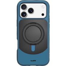Laut iPhone 17 Pro Max 6.9 Manyetik Halka Standlı Kılıf – Magsafe Uyumlu Karbon Dokulu Tpu/pc Koruma Mavi