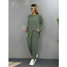 Kadın Iki Iplik Viskon Pamuk Kumaş Arma Detaylı Ikili Takım