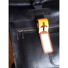 VİP GİFT Bagaj Isimlik Valiz Bavul Etiketi Hakiki Deri Altın