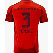 B. Münih 2024/25 Yeni Sezon Kim Min-Jae Iç Saha Forması (Red Kit)