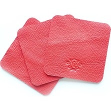 VİP GİFT Coaster Kare Bardak Altlığı Vegan Deri Siyah