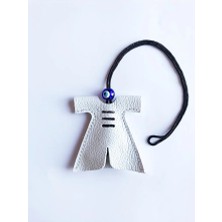 VİP GİFT Cevşen Duası Oto Dikiz Aynası Süsü Kaftan Hakiki Deri Beyaz