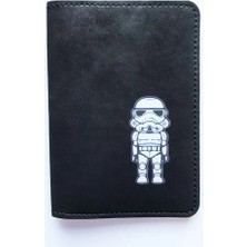 VİP GİFT Starwars Pasaport Kılıfı Vegan Deri Pasaportluk Baskılı Siyah