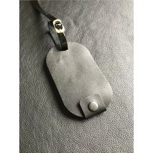 VİP GİFT Voyager Bagaj Isimlik Valiz Bavul Etiketi Kapaklı Hakiki Deri Siyah