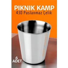Nacario Mey Ithalat® Paslanmaz Çelik Bardak Seti Kamp Piknik Bardağı 6 Adet  721504