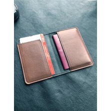 VİP GİFT Voyager Pasaport Kılıfı Minimalist Vegan Suni Deri Pasaportluk Kahverengi