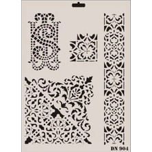 Nacario Mey Ithalat® Rich Dantel Seri DN-904 Stencil 35X25 cm