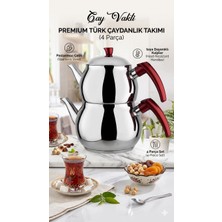 Kasımoğulları Concept Orta Boy Küre Çelik Çaydanlık Takımı – 0,90 Lt Demlik & 1,50 Lt Suluk