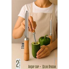 Senka Hsnet Oyacak - 2 Li̇ Set Dolmalık Kabak ve Biber Patlıcan Oyacağı 304 Paslanmaz Çelik