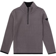 U.S. Polo Assn. Erkek Çocuk Gri Yarım Fermuarlı Polar Sweatshirt 50313841-VR024