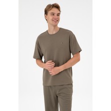 U.S. Polo Assn. Erkek Comfort Fit Bisiklet Yaka Vizon Tişört 50307322-VR052