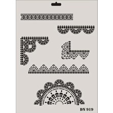 Nacario Mey Ithalat® Rich Dantel Seri DN-919 Stencil 35X25 cm
