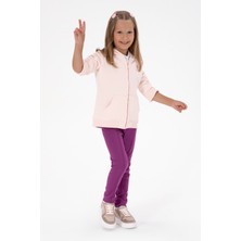 U.S. Polo Assn. Kız Çocuk Menekşe Nervürlü İnterlok Tayt 50316891-VR037