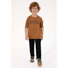 U.S. Polo Assn. Erkek Çocuk Camel Basic Bisiklet Yaka Sweatshirt 50313830-VR233