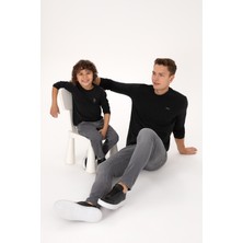 U.S. Polo Assn. Erkek Slim Fit Bisiklet Yaka Siyah Süprem Basic Sweatshirt 50313744-VR046