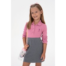 U.S. Polo Assn. Kız Çocuk Pembe Polo Yaka Basic Sweatshirt 50316836-VR167