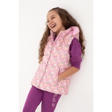 U.S. Polo Assn. Kız Çocuk Pembe Kapüşonlu Şişme Yelek 50313062-VR167