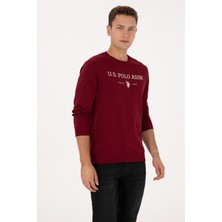 U.S. Polo Assn. Erkek Regular Fit Bisiklet Yaka Bordo İnce Basic Sweatshirt 50313743-VR014