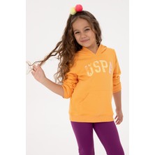 U.S. Polo Assn. Kız Çocuk Kavun Payet İşlemeli Kapüşonlu Basic Sweatshirt 50314312-VR244