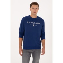 U.S. Polo Assn. Erkek Regular Fit Bisiklet Yaka İndigo İnce Basic Sweatshirt 50313743-VR028