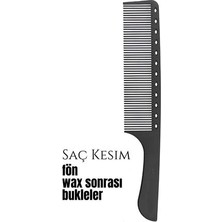 Nacario Mey Ithalat® Berber Kuaför Saç Kesim Bukleli Saç Fön Wax Sonrası Tarak 720627