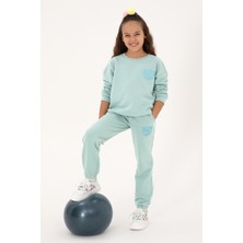 U.S. Polo Assn. Kız Çocuk Mint Simli Baskı Detaylı Jogger Eşofman Altı 50316849-VR090