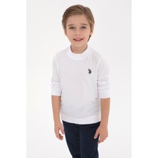 U.S. Polo Assn. Erkek Çocuk Beyaz Basic Bisiklet Yaka Sweatshirt 50314971-VR013