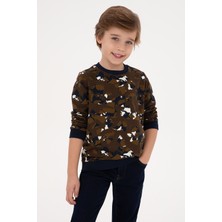 U.S. Polo Assn. Erkek Çocuk Kahverengi Bisiklet Yaka Sweatshirt 50308551-VR029