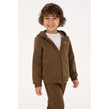 U.S. Polo Assn. Erkek Çocuk Haki Fermuarlı Kapüşonlu Sweatshirt 50313852-VR027