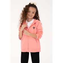 U.S. Polo Assn. Kız Çocuk Neon Pembe Kapüşonlu Fermuarlı Sweatshirt 50316873-VR105