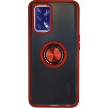 Newface Oppo A74 4g Kılıf Montreal Yüzüklü Silikon Kapak - Kırmızı