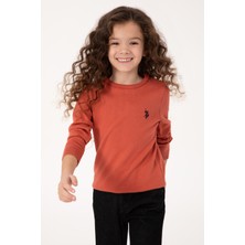 U.S. Polo Assn. Kız Çocuk Gül Kurusu Bisiklet Yaka Basic Kazak 50316808-VR026