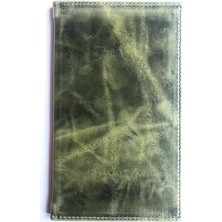 VİP GİFT Hesap Sümeni Adisyon Kabı Vegan Deri Suni Deri 12 x 20 Cm. Pull - Up Yeşil