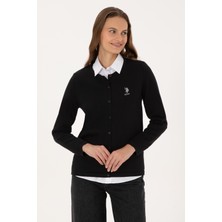U.S. Polo Assn. Kadın Siyah Basic Triko Hırka 50313624-VR046