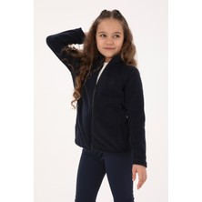 U.S. Polo Assn. Kız Çocuk Açık Lacivert Fermuarlı Polar Sweatshirt 50317875-VR059