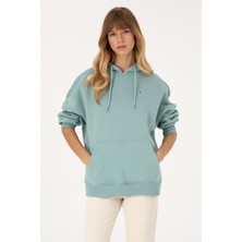 U.S. Polo Assn. Kadın Mint Şardonlu Kapüşonlu Sweatshırt 50313567-VR090