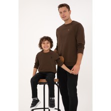 U.S. Polo Assn. Erkek Çocuk Kahverengi Basic Sweatshirt Kolsuz Düz Yaka 6 - 7 Yaş 50313832-VR029