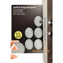 Nacario Mey Ithalat® 6'lı Kristal Koruma  Şeffaf Kapı Stoperi Tampon Seti | Duvar & Mobilya Çarpma Önleyici