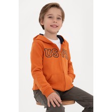 U.S. Polo Assn. Erkek Çocuk Bakır Örme Fermuarlı Kapüşonlu Hırka 50313844-VR182