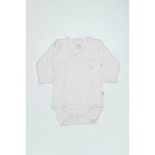 Nacario Mey Ithalat®   Organik Natural Basic Style Kruvaze Uzun Kol Body BS17102 Beyaz