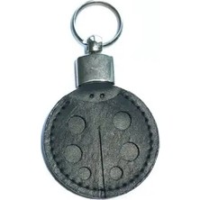 VİP GİFT Hakiki Deri Siyah Klipsli Uğur Böceği Anahtarlık