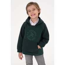 U.S. Polo Assn. Erkek Çocuk Koyu Yeşil Kapüşonlu Sweatshirt 50308519-VR079