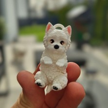 Brand House Terrier Köpek Anahtarlık 3D Flexi Çok Renkli Sevimli Çanta Süsü Bag Charm Hediyelik