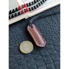 VİP GİFT Cevşen Dualı Kolye Muska Hakiki Deri El Yapımı