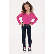 U.S. Polo Assn. Kız Çocuk Koyu Mavi Slim Fit Jean Pantolon 50317873-DN0023