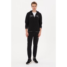 U.S. Polo Assn. 50316373-VR046 Erkek Siyah Eşofman Altı Pamuk Normal Bel Bilek Boy