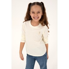 U.S. Polo Assn. Kız Çocuk Krem Bisiklet Yaka Basic Sweatshirt 50317923-VR256