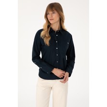 U.S. Polo Assn. Kadın Lacivert Uzun Kollu Gömlek 50316377-VR033