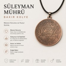 Muhtelif Süleyman Mührü Bakır Kolye – Nazar, Enerji ve Koruma Sembolü | Unisex Tılsım Kolye