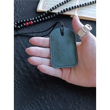 VİP GİFT Kayı Dörtgen Cevşen Dualı Kolye Muska Hakiki Deri